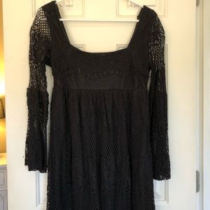 Black dress with bell sleeves